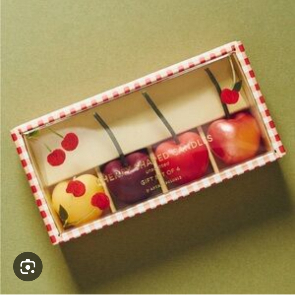 Anthropologie Cherry Candles Box Set Of 4
